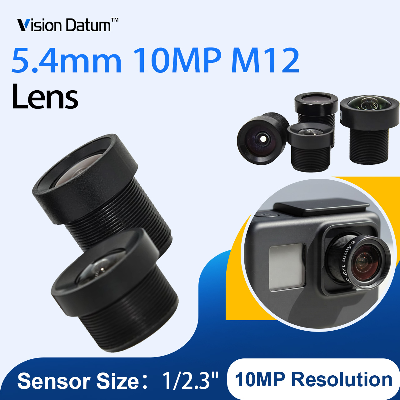 Drone Gimbal For Gopro - 5.4mm M12 10MP Lens f/2.5 IR-Cut