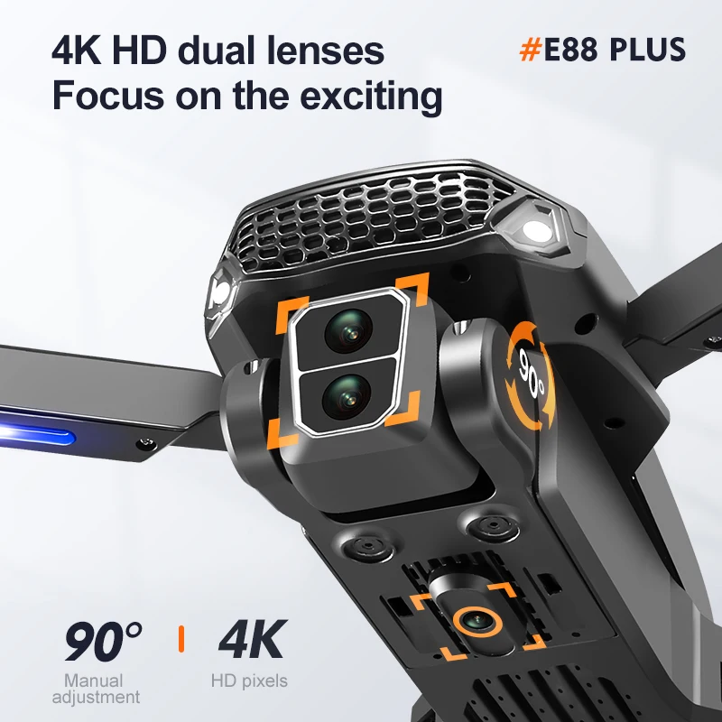 New E88 Plus Quadcopter Drone: - огляд і ціна Drone Gimbal Brushless